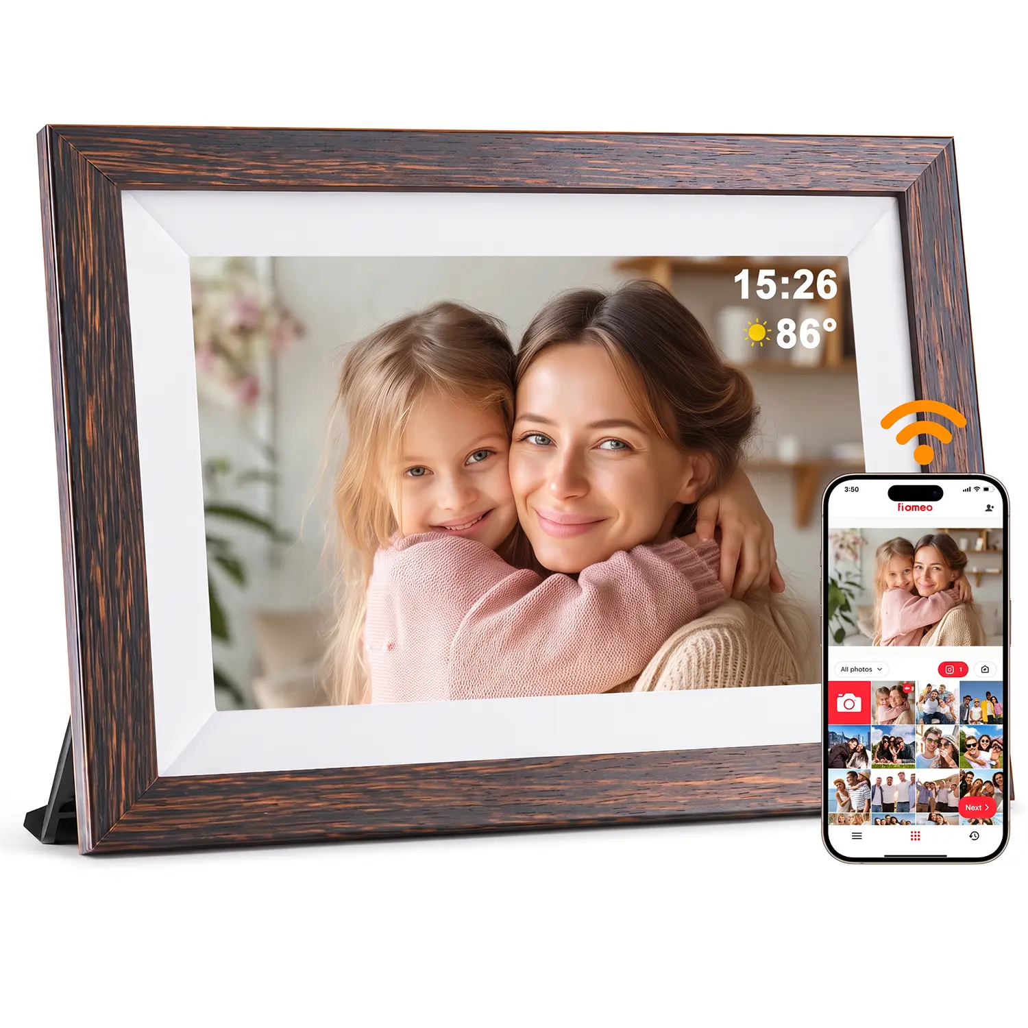 Digital Photo Frame, 10.1" Frameo Digital Picture Frame, 1280x800 HD IPS Touch Screen, Auto-Rotate, Wall Mountable, Home Decor Gift Ideas