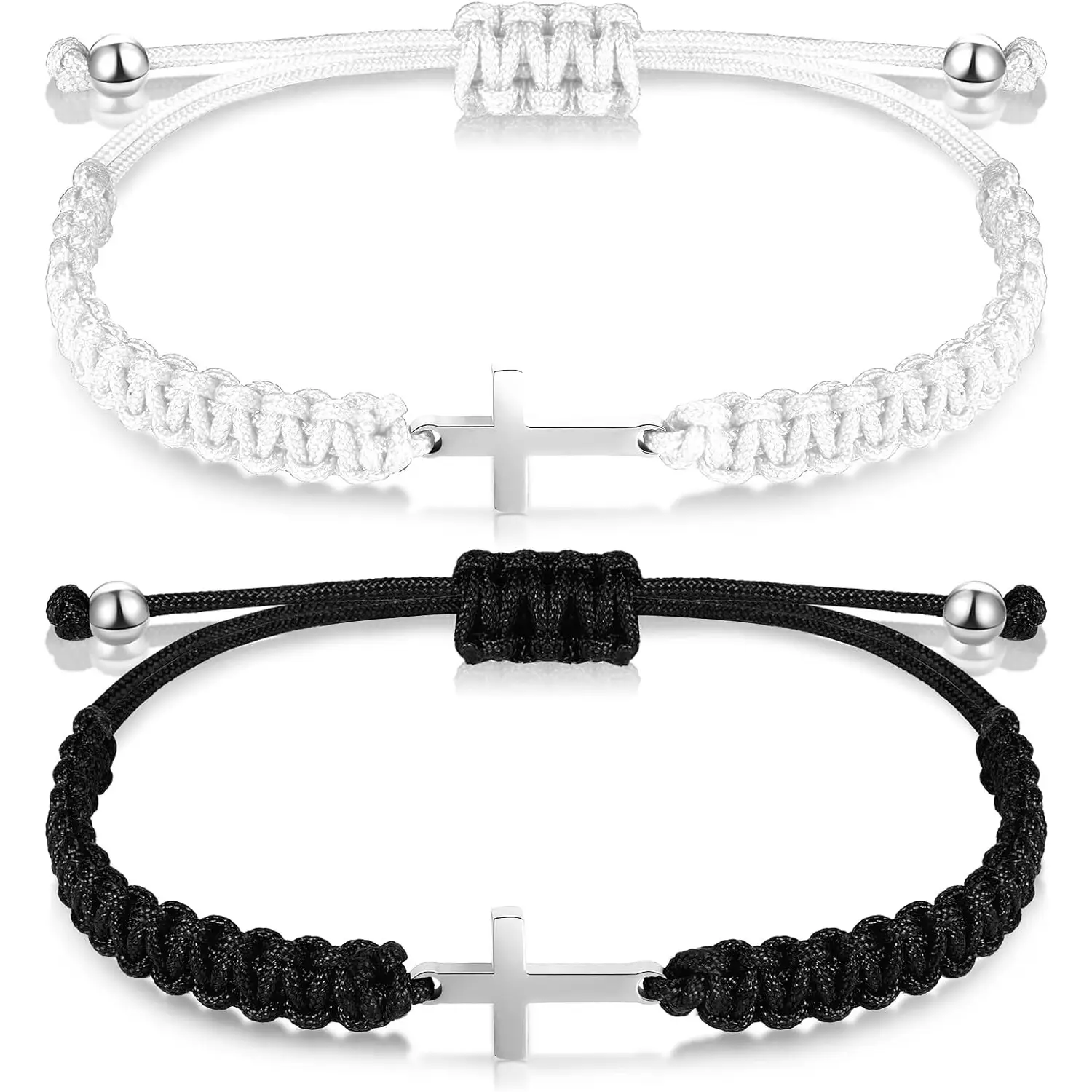Jstyle Friendship Cross Bracelets - Adjustable Charm Bracelet for Women and Men