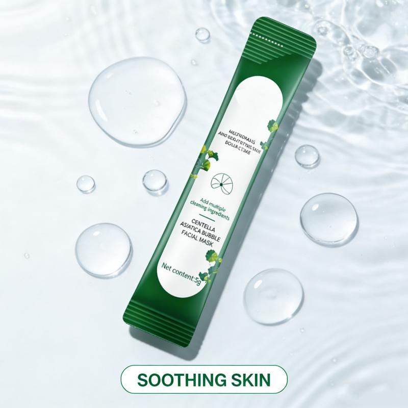 Centella Asiatica Bubble Face Mask, Centella Bubble Clay Mask for Blackhead Removal Deep Purifying and Moisturizing Pore Cleanser Individually Packaged, 10 Seconds to Foam - 12 Pack
