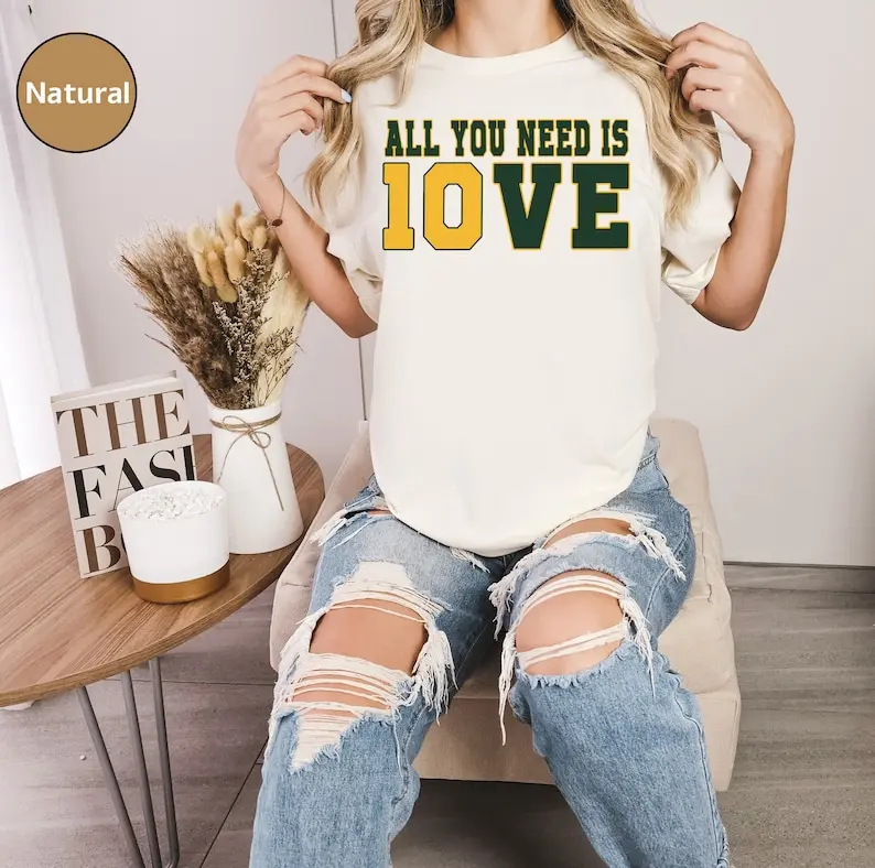 All You Need Is Jordan Love Football Shirt, Wisconsin, All You Need is Love Packers T-Shirt, 10 Love