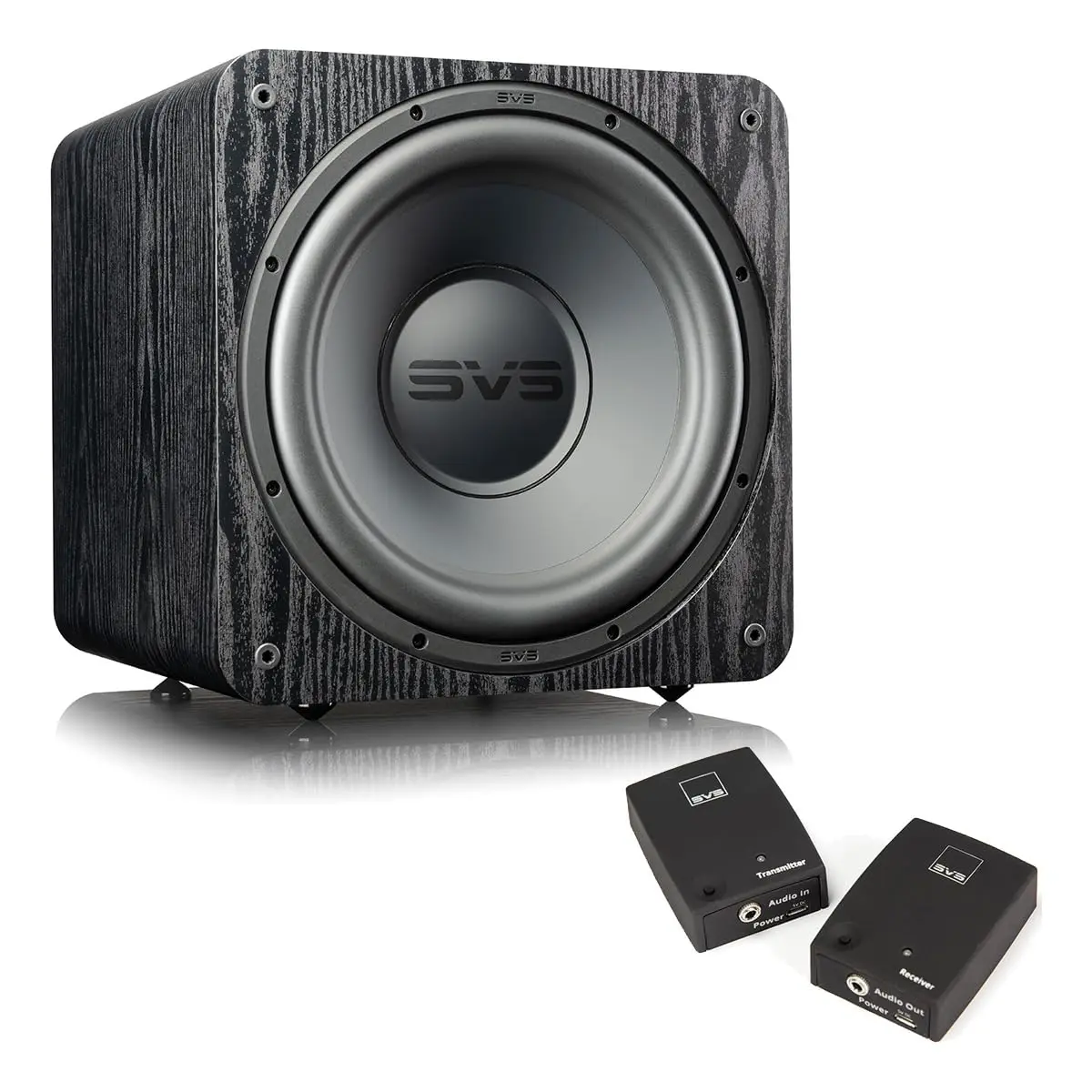 SVS SB-1000 Pro 10-in Sealed Subwoofer Speakers with SoundPath Wireless Audio Adapter, Compact Design, Smartphone Compatibility, Built-in Amplifier, Included Cable (Black Ash)