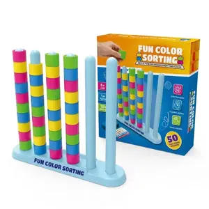 Fun Color Sorting Puzzle Toy, Children Logic Game, 50 Challenges, Enhances Thinking, Focus, Hand-Eye Coordination, Perfect Birthday Gift