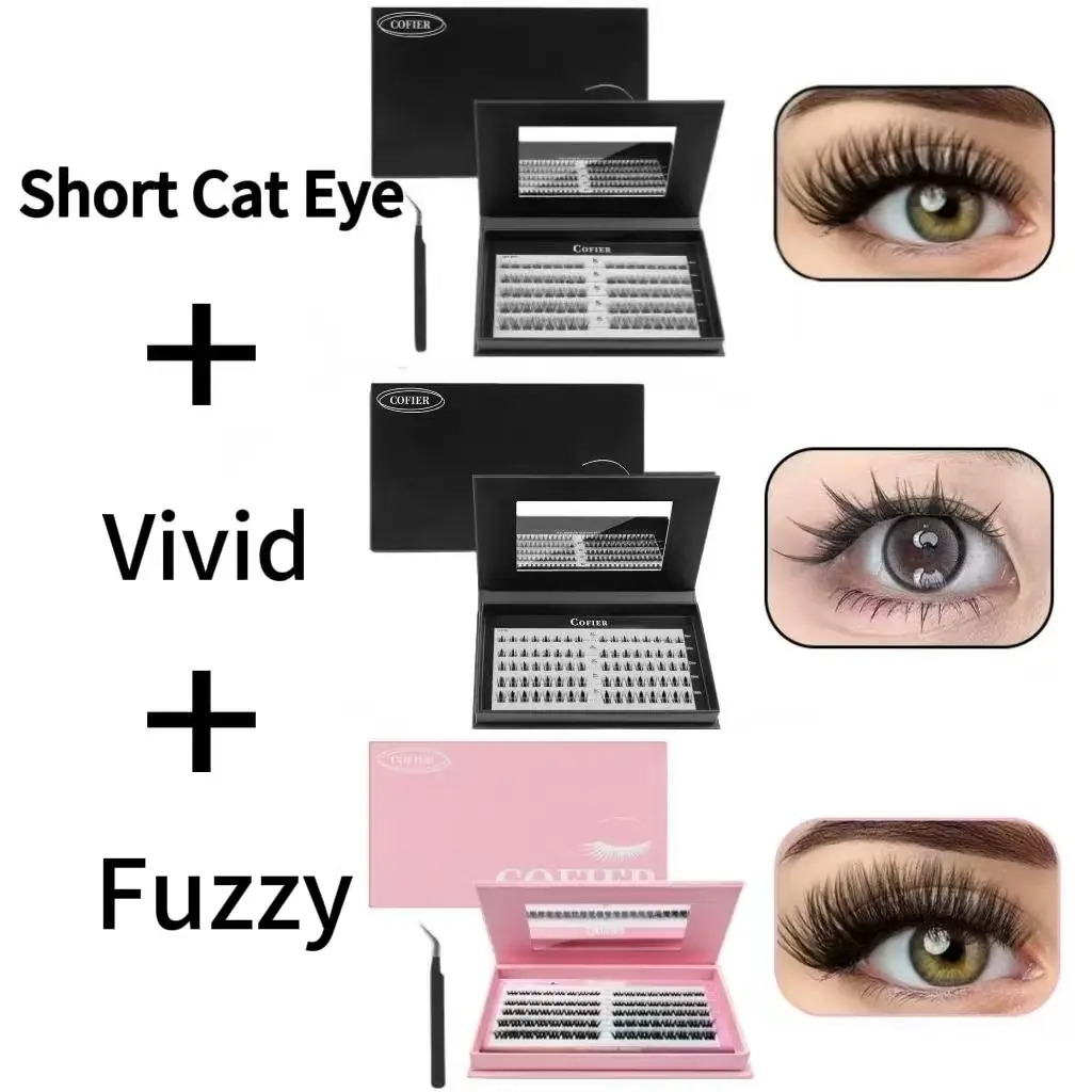 All set(short cat eye/Fuzzy/Vivid)