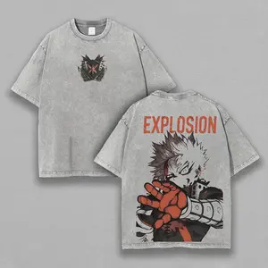 My Hero Academia Katsuki Bakugo Printed Unisex Washed T-Shirt 5