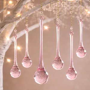 Blush Elegance Crystal Wands – Luxury Hanging Prisms Artificial Rhinestone Decor