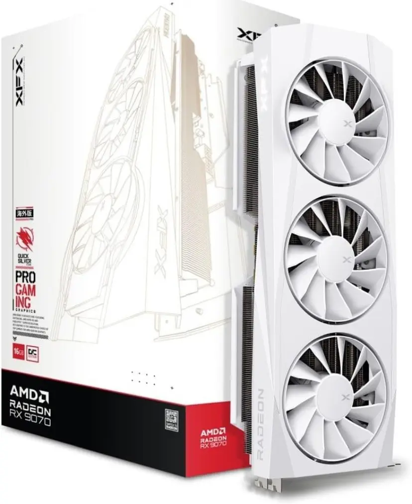 NEW XFX Quicksilver AMD Radeon RX 9070 OC White 16GB Graphics Card