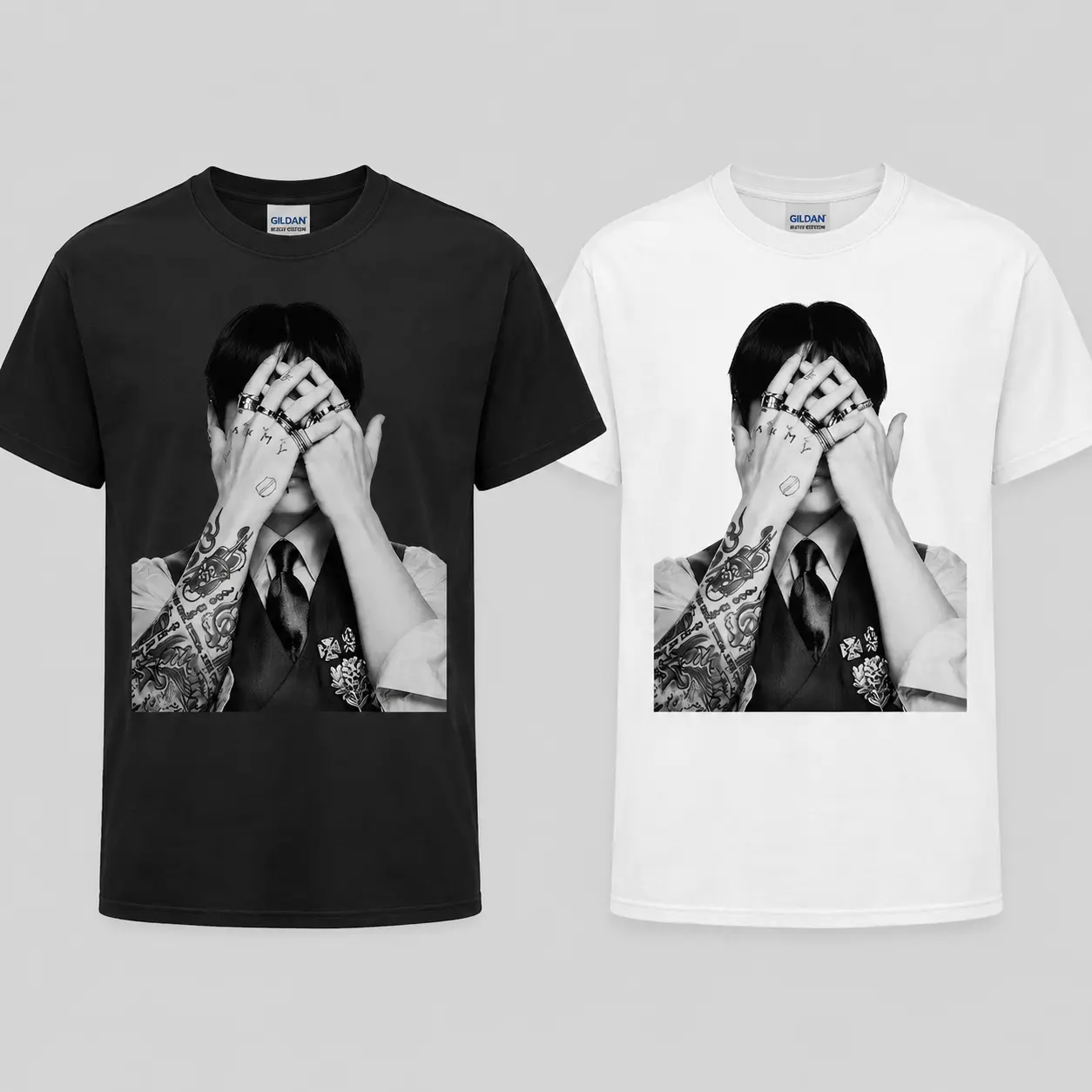 Arirang Bangtan Oversize T-shirt Black and White - Concert Merch
