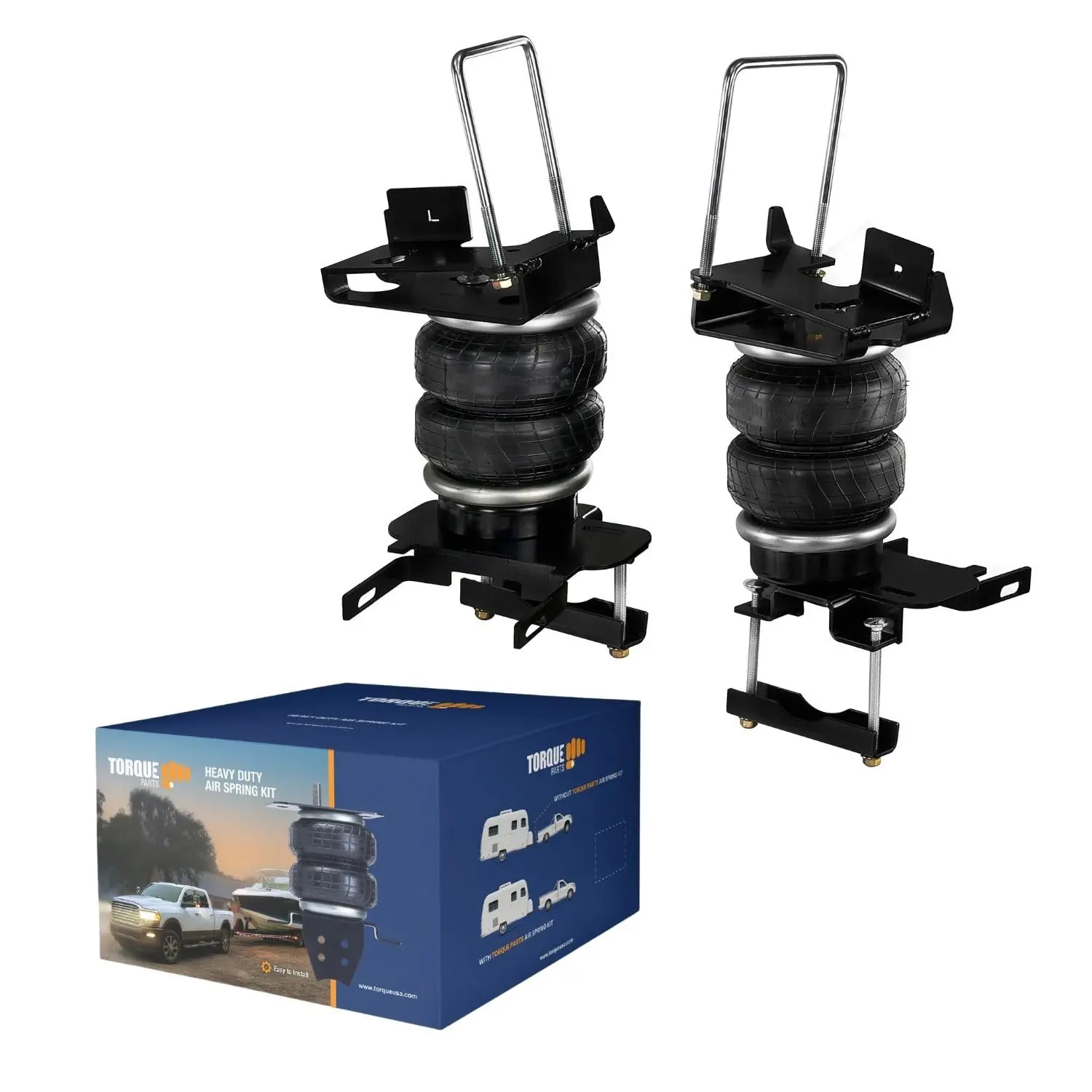 TORQUE Airbag Air Bag Suspension Kit for 2021-2025 Ford F150 2WD 4WD F-150 Rear Helper Bag Spring Towing 5000 lbs (Replaces Air Lift 57355 Loadlifter 5000) (TR57355)