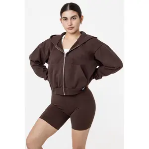 HF16GD - Garment Dye 14oz. Cropped Heavy Fleece Zip Up Hooded Sweatshirt