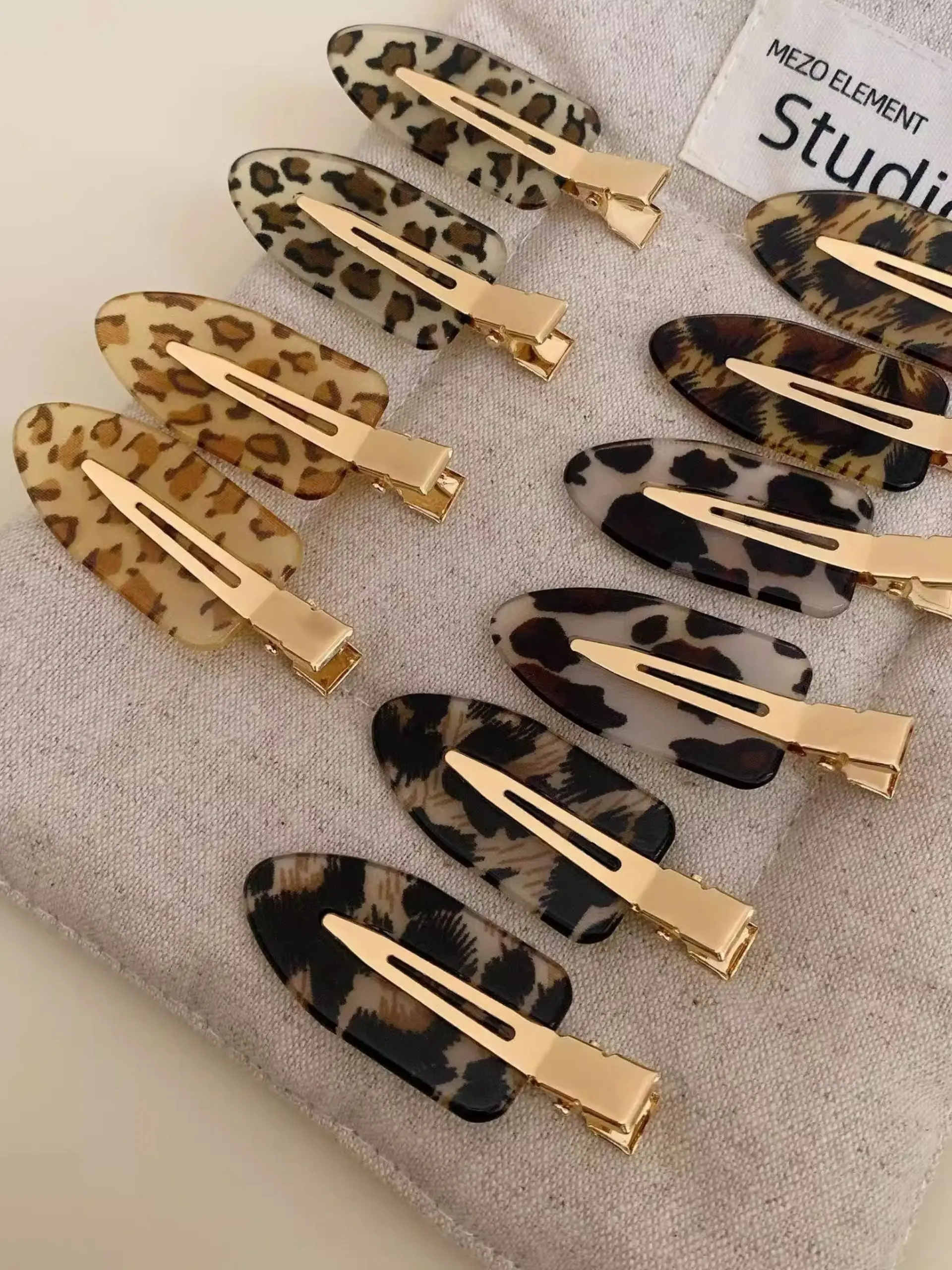 3-Piece Leopard Print Acetate Invisible Hair Clips Set, Sweet Bangs & Fringe Styling Clips, Fashionable Hair Accessories, Fun Hair Clips