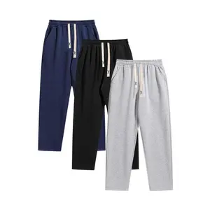 Men's Solid Color Drawstring Waist Sweatpants, Casual Comfy Slant Pocket Jogger Pants for Spring & Fall, Men's Trousers for Daily Wear, Beige