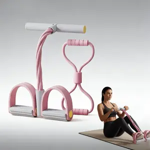 2-Piece Pilates and Yoga Set, 8-Letter Resistance Rope + Six-Tube Foot Pedal Puller, Multi-Functional Resistance Stretching Equipment, Stretching Band