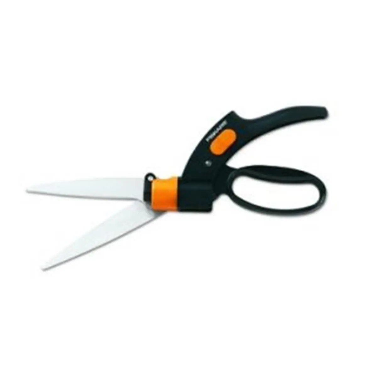 Fiskars Shear Ease Grass Shear, 14-Inch Grass Cutting Tool with Easy Operation & Metal Blades, Black-Orange - 92146935