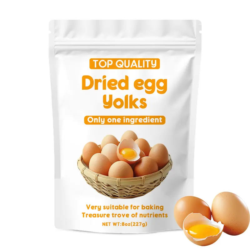 Wacacee dry egg yolk powder, 8 oz (227 g), rich in high protein, gluten-free baking, fresh pasteurized egg white powder, single ingredient, no additives, soy-free, lightweight and long-lasting storage, made from fresh eggs, ideal for baking, cooking, brea