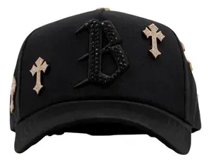 Cap | Barbas Hats, B Style, Chrome Finish, Black, Men's