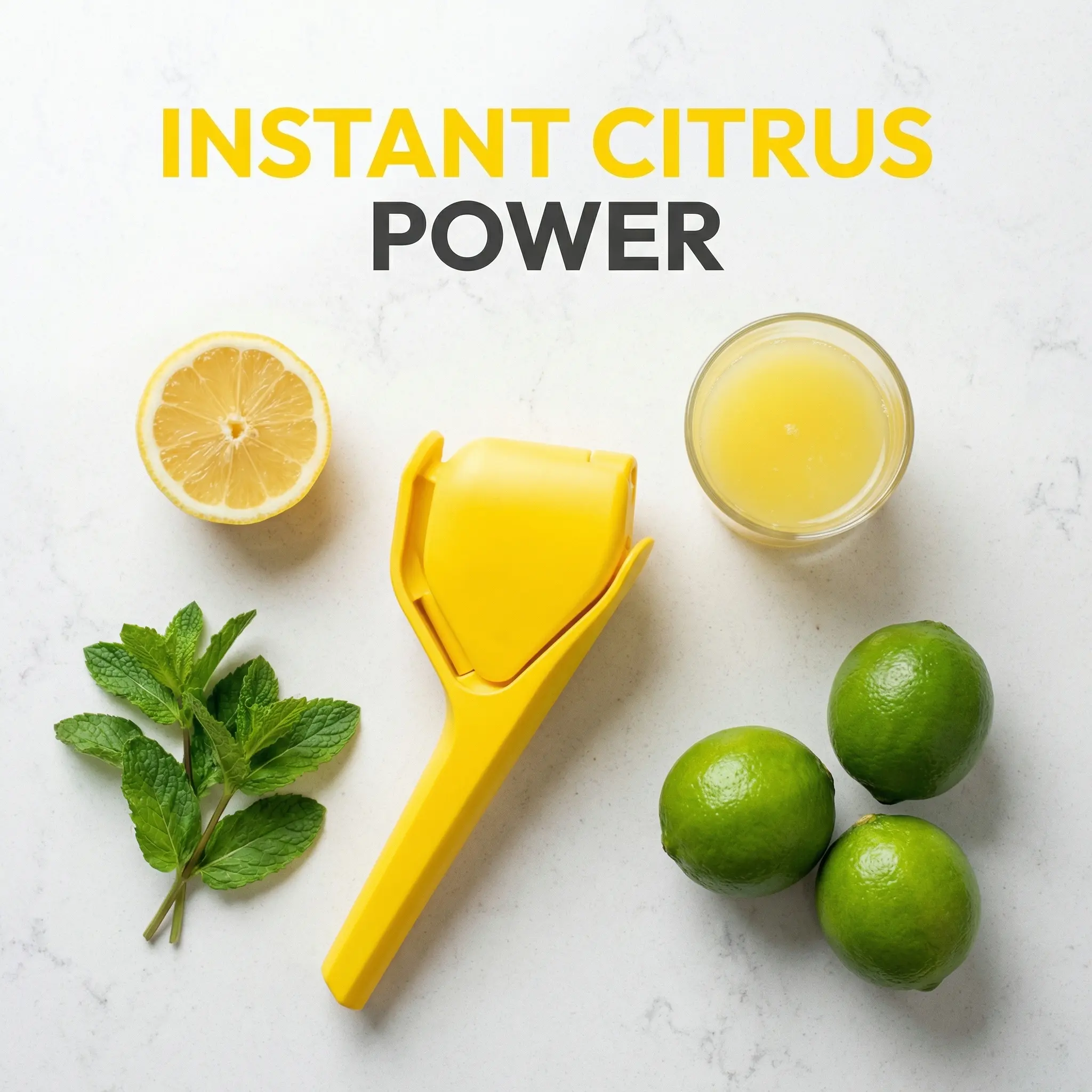 Lemon Citrus Squeezer - Easy Fruit Juice Extractor Utensils, Max Yield, Min Effort, Fresh Juice in 3 Simple Steps, Includes Bowl & Juicer Cup,campingessentials,campinggear