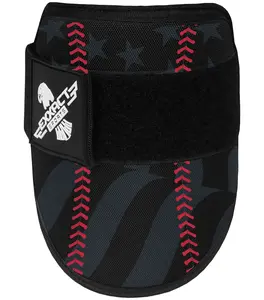 Baseball Elbow Guard with Adjustable Strap (Black Baseball Flag)