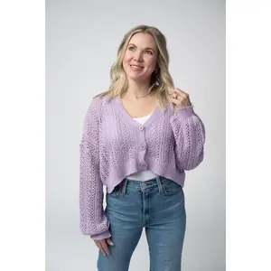IN STOCK Callie Cropped Cardigan - Lavender