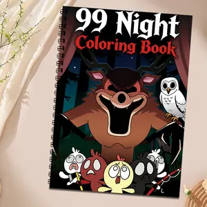 2026 new, 1pc 99 NIGHT in the FOREST coloring book, new thick paper, 24 page single-sided printing, perfect gift for New Year, Christmas, Thanksgiving, birthdays, parties - for mindfulness and stress relief