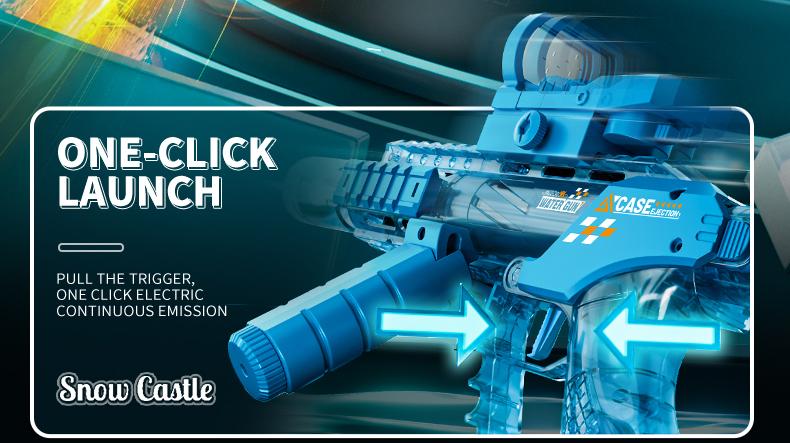 Flood Dragon 2026 New Automatic Electric Water Gun with Large Capacity Powerful Spray Super Long Shooting & Lighting Function USB Charging Cable Durable FlameSpray Toy Gift for Adults & Children