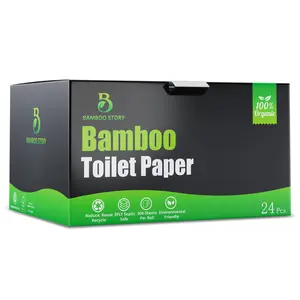 Bamboo Story Bamboo Toilet Paper, FSC Certified 100% Bamboo, Free from chemicals,PFAS and chlorine, Unbleached, No BPA and Phthalates, 300 sheets per roll, 24 rolls per pack