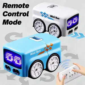 RC Mini Bus, RC-Controlled with 4 Play Modes, Funny Auto Expressions, Ideal Gift for Children, Electric Toy, RC Car