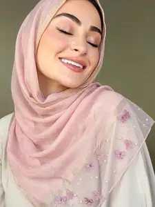 Women's Bohemian Style Butterfly Organza Scarf, Sun Protection Multicolor Shawl, Elegant Versatile Headscarf for Daily Use, All Seasons Gift