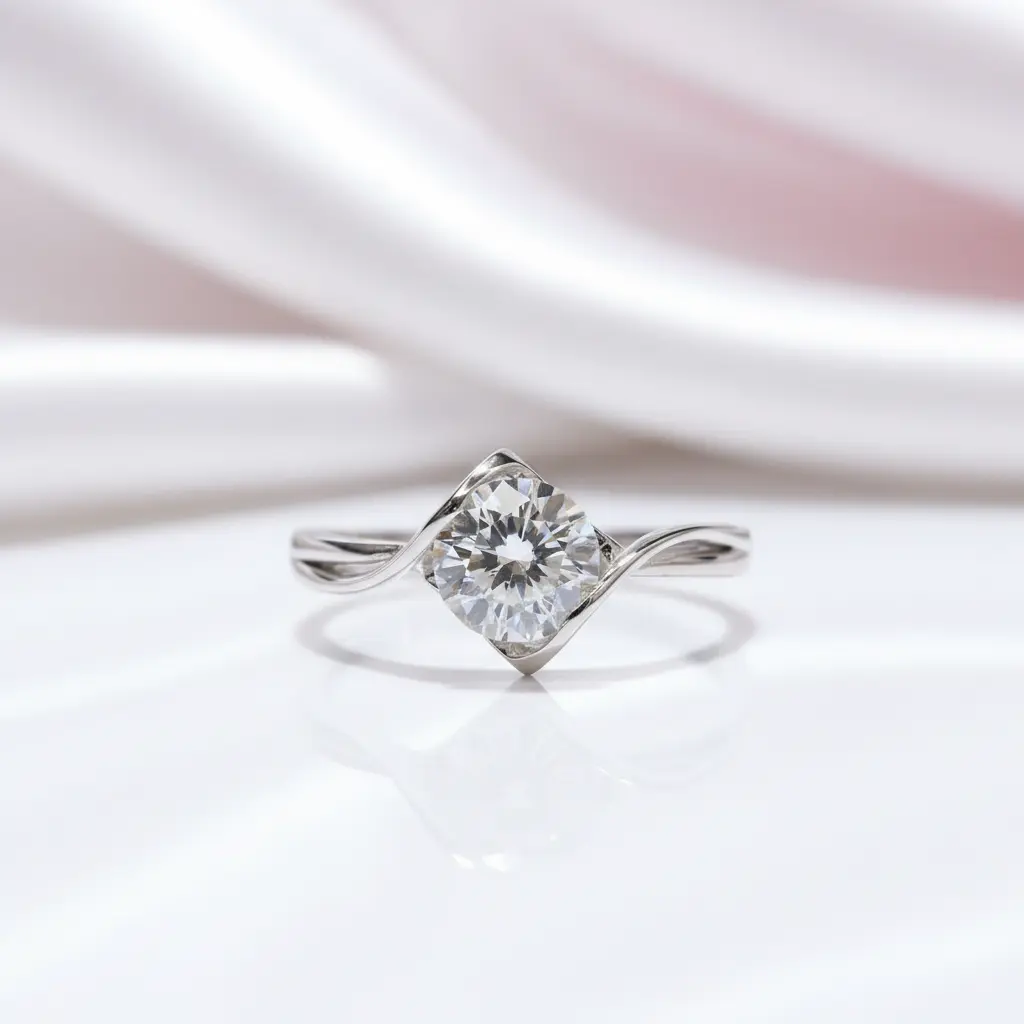 1.0 Ct Round Diamond Option Angel Engagement Ring
