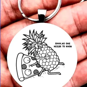 pineallple on pizza topping hot funny Keychain