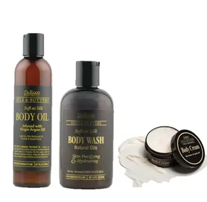 Soft As Silk Body Collection I Chocolate Body Wash, Body Oil, Body Cream With Organic Shea Butter and Jojoba oil, Get Your Body Velvety Smooth (3 Pc Combo)