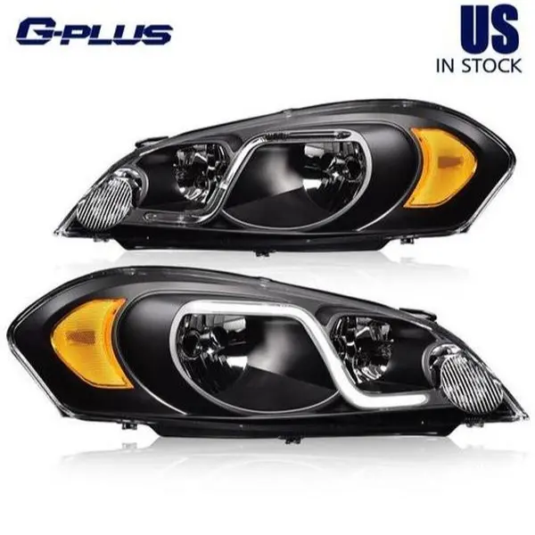 G-PLUS LED Projector Headlight Assemblies & Components 1 Pair Pack - Direct Plug-in, Bolt-on Fit LED Lights for 06-13 Chevy Impala, 06-07 Chevy Monte Carlo, Amber Reflector Exterior Upgrade, Show Use Replace Units, Easy Install G-PLUS LED Projector Headlight Assemblies & Components 1 Pair Pack - Direct Plug-in, Bolt-on Fit LED Lights for 06-13 Chevy Impala, 06-07 Chevy Monte Carlo, Amber Reflector Exterior Upgrade, Show Use Replace Units, Easy Install