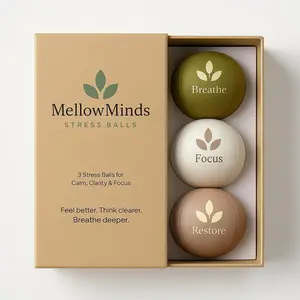 Stress Balls for Adults - 3-Pack Therapy Hand Balls for Stress Relief, Anxiety & Focus| Soft, Medium & Firm Resistance| Premium Minimalist Desk Wellness Gift for Office & Home