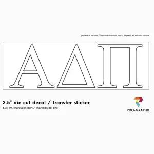 Pro-Graphx Alpha Delta Pi Sticker Greek Sorority Decal for Car, Laptop, Windows, Officially Licensed Product, Girls College Group Monogram Design 2.5" Tall - White