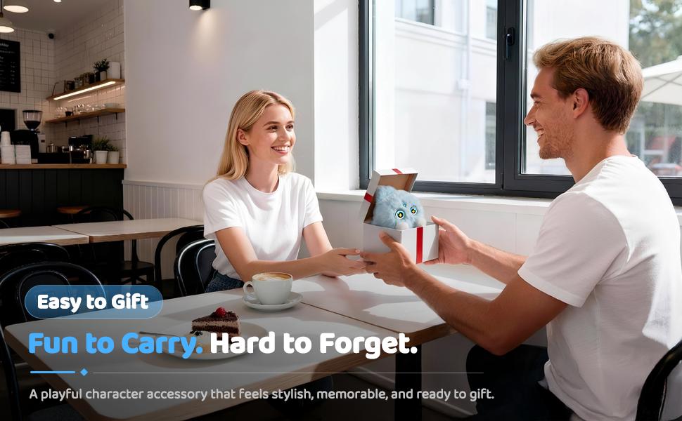 OKIVIVI Bree AI Plush Toys, Bag Charm, Blue Interactive Plush Toy with Voice Chat, Cute Everyday Bag Accessory, Fun AI Toy Gift for Girls, AI Toys For Kids