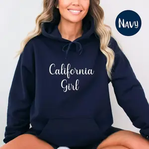 California Girl Pullover Hoodie, California Lover Hooded Sweatshirt, California Girl Hoodie, California Vacation Gift Hoodie, Beach Hoodie