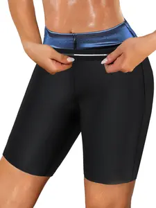Women's Silver Color High-Waisted Sweat-Enhancing Gym Shorts, High Elastic Knit Leggings, Sporty Style, All Seasons, Gym Workout Shorts