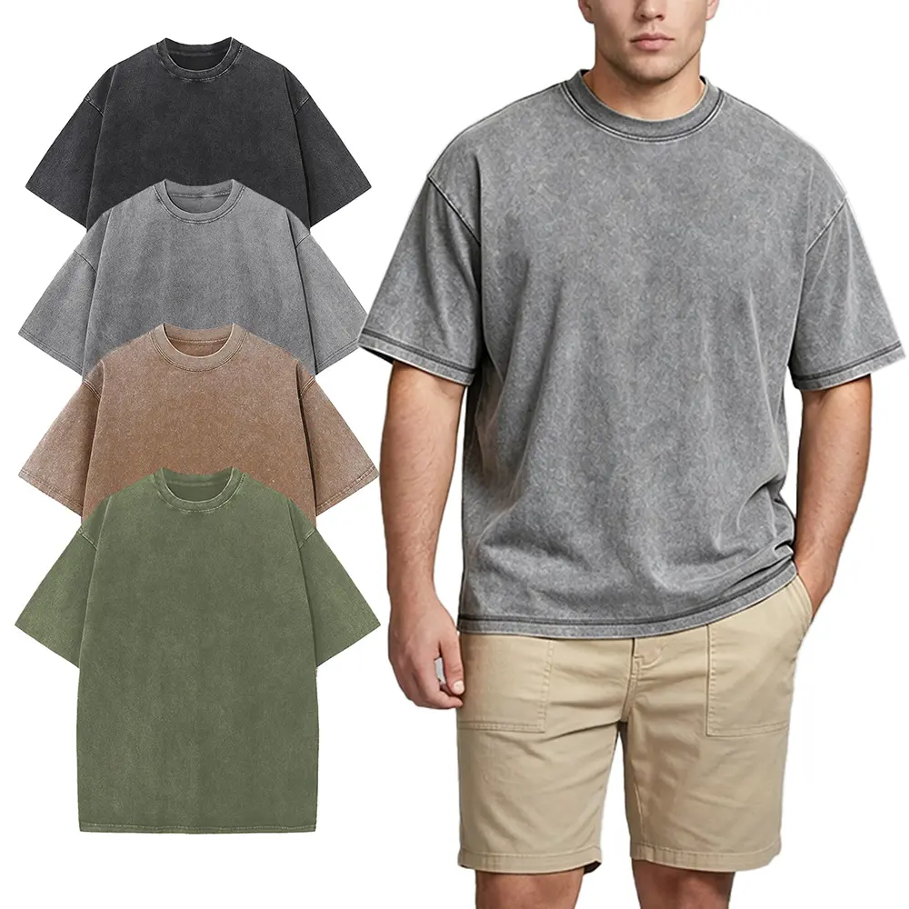 Gihuo Big and Tall T Shirts for Men Acid Wash Oversized T-Shirts Plus Size Vintage Summer Cotton Tees Gihuo Big and Tall T Shirts for Men Acid Wash Oversized T-Shirts Plus Size Vintage Summer Cotton Tees
