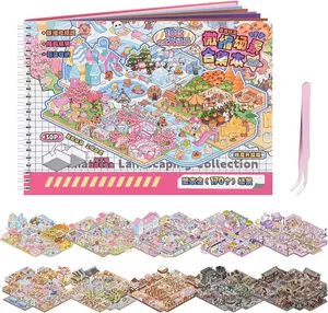 Mother's day Gift 10Pcs Big Size 3D Sticker Scenes Book DIY Make Your Own Scene House Stickers Therapy for Adults Relief Stress Pass The Time