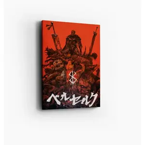Berserk Guts Poster Anime Canvas Swordsman Wall Art Manga Framed Canvas Print Cartoon Lovers Home Decor Q32 Birthday Gift.Wall Art for Living Room, Waterproof Artwork, Ideal Gift for Family