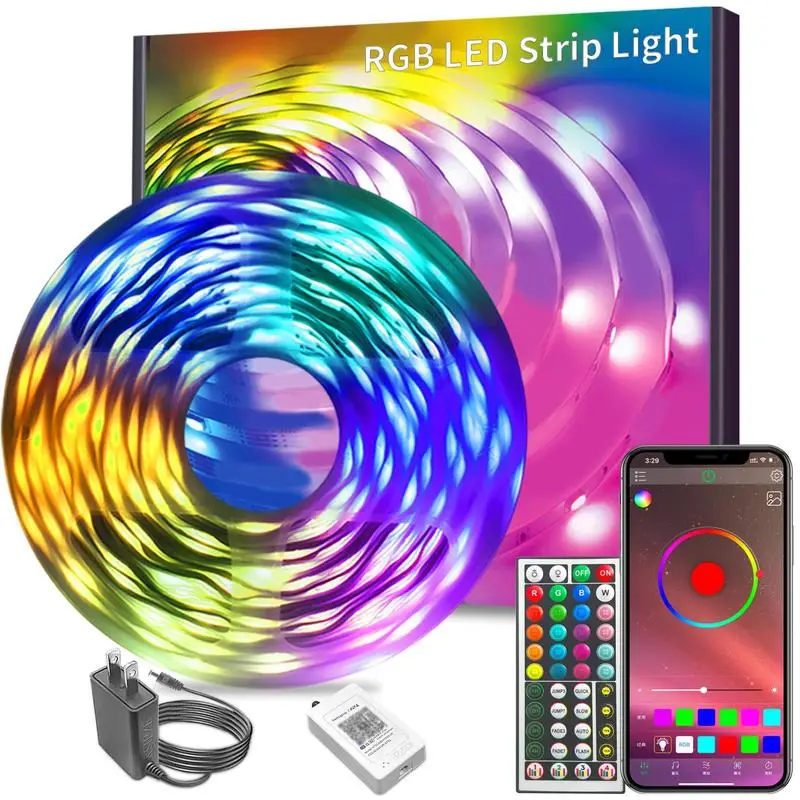 100ft Led Strip Lights RGB Music Sync Color Changing,Bluetooth Led Lights with Smart App Control Remote,Led Lights for Bedroom Room Lighting Flexible
