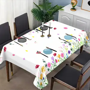Floral Print Tablecloth, Picnic Table Cover, Vibrant & Waterproof Dining Decor