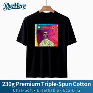 【BlueMere】230G Heavyweight 100% Pure Cotton Premium Cotton T Shirt with Humorous Tung Tung Tung Sahur Motion Meme Graphic for Your Front Door Menswear