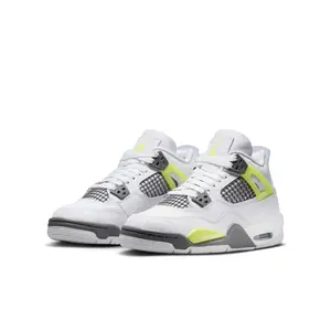 Air Jordan 4 Retro GS Light Lemon Twist White Yellow Kids Sneakers HJ5990-100
