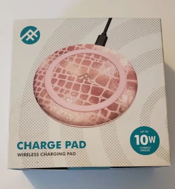 Wireless Charging Pad up to 10w Charge Speed Pink Snake Skin Print