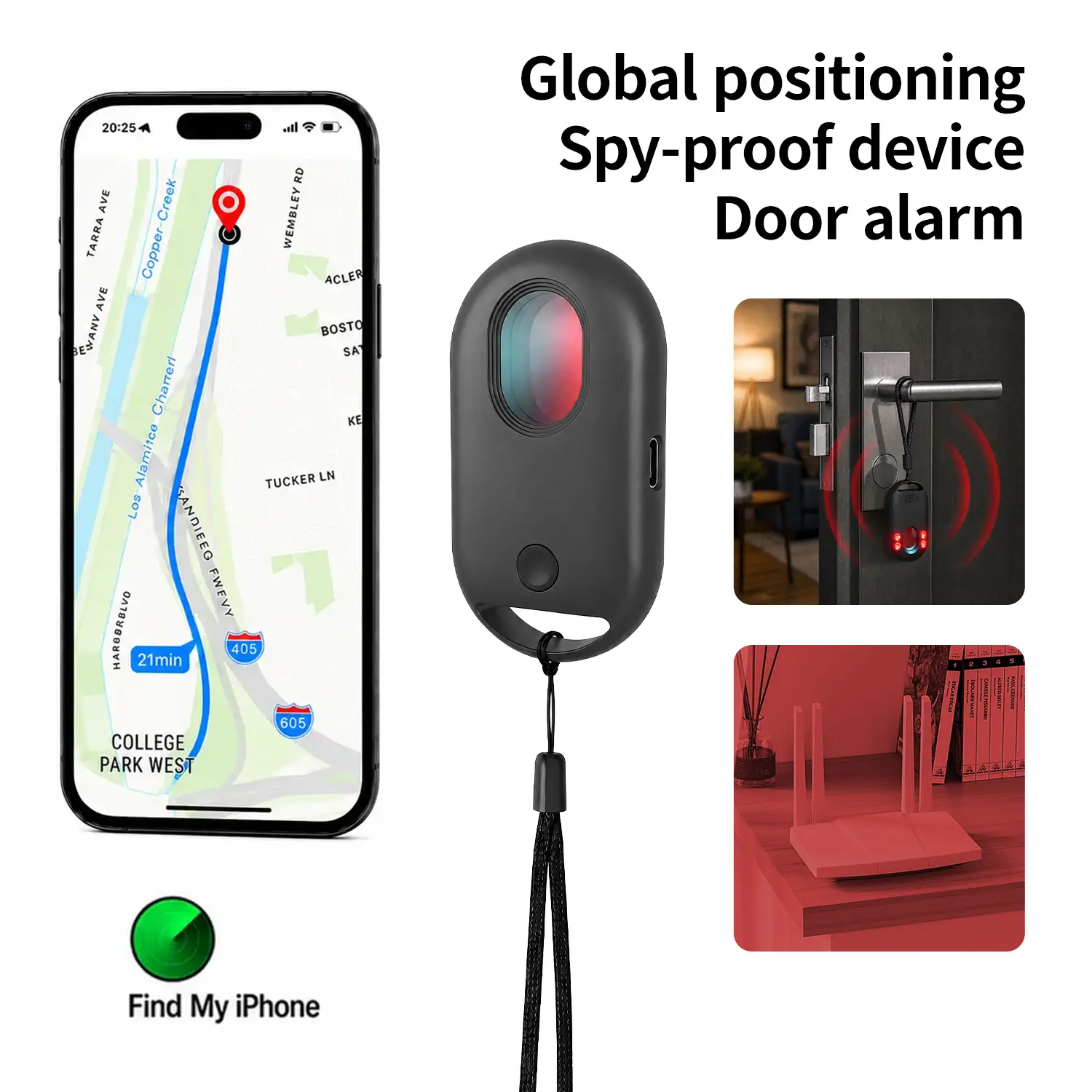 Hidden Camera Detector & GPS Tracker Detector Portable Anti-Intrusion Security Device for Travel, Hotels, Cars - 2026 2nd Gen with RF Signal Detection, Vibration Sensor Door/Window Alarm, 30H Battery Life