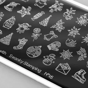 Swanky Stamping Christmas nail plates, nail art plate 015