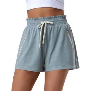 Pioneer Camp Women's Sweat Shorts with 2 Zipper Pockets High Waist Athletic Shorts Workout Running Casual Gym Lounge