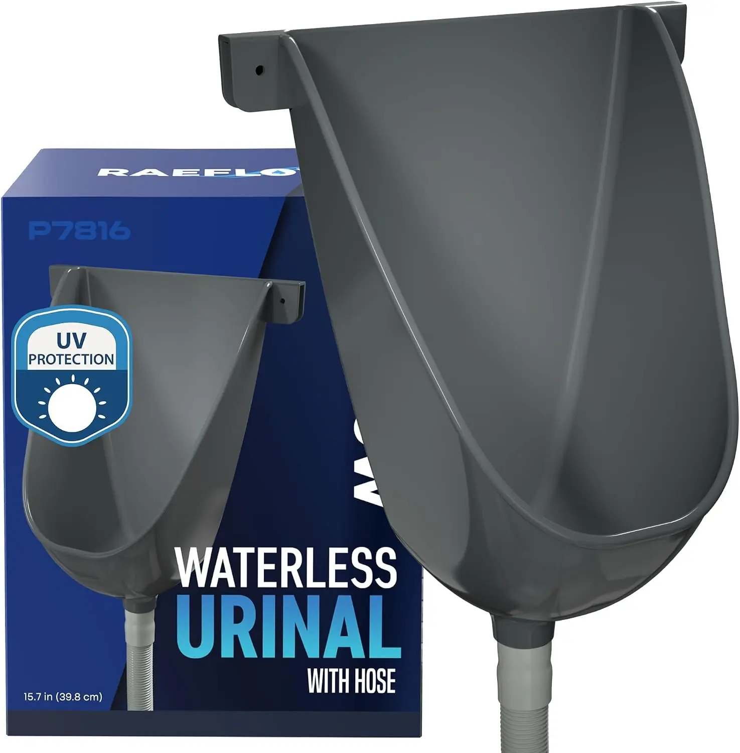Waterless Urinal with Hose - UV Resistant Outside Urinal, Outdoor Plastic Urinals, Outdoor Toilet, Garage Urinal, Urine Diverter, Urinals For Men Bathroom