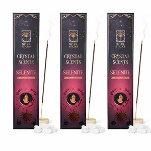 Selenite Crystal Scents Incense Sticks Smudge Kit - 3 Pack
