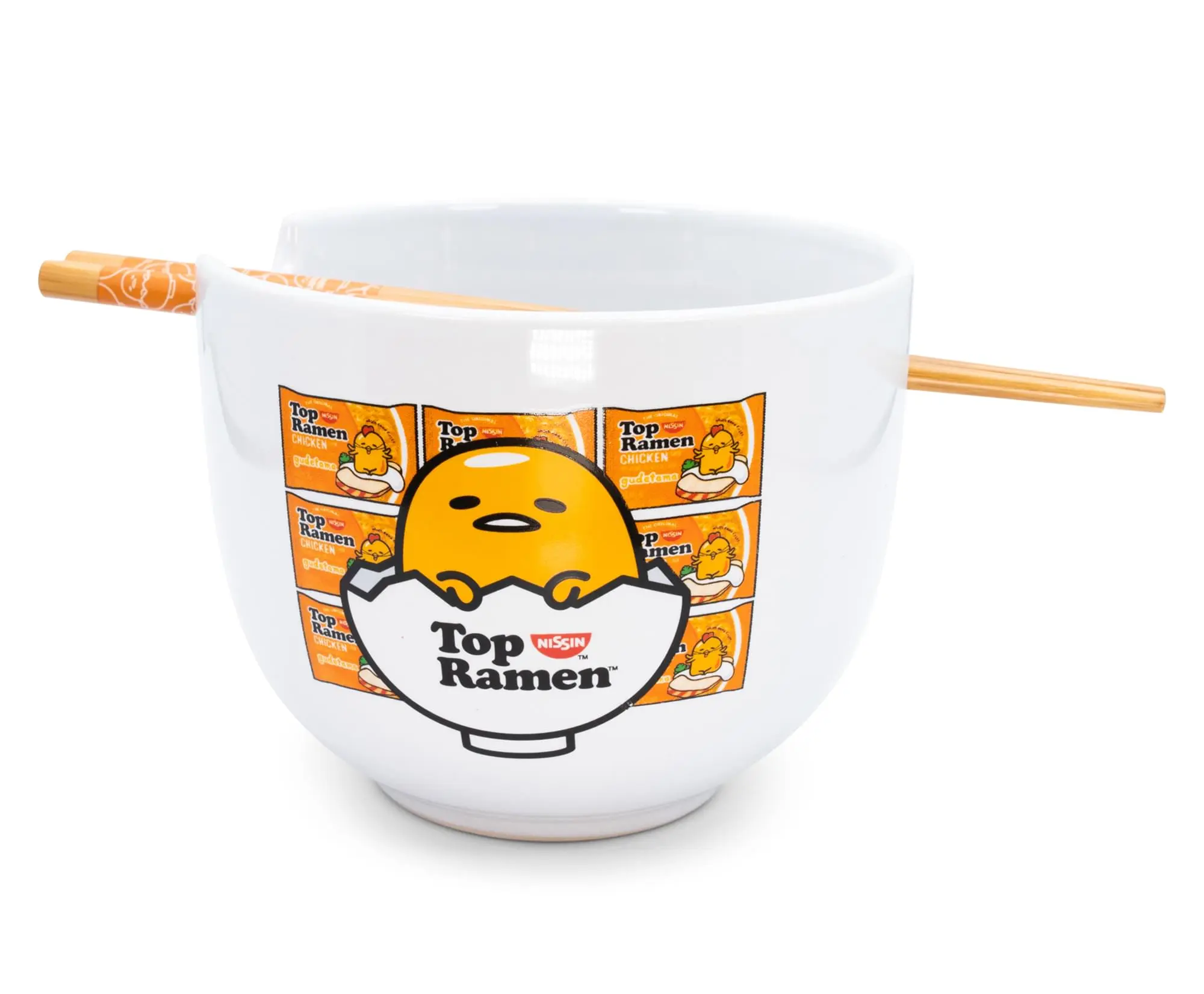 Sanrio Gudetama Cutlery & Tableware Set - 20-oz Ramen Bowl, Chopsticks
